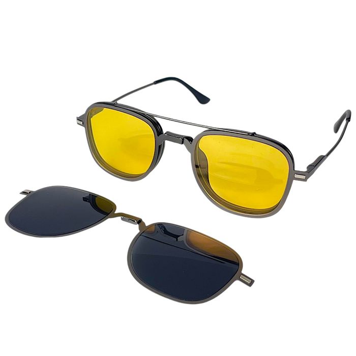 Okulary oprawki Aviator ETE 2w1 Korekcyjne Z Nakładką Polaryzacyjną UV