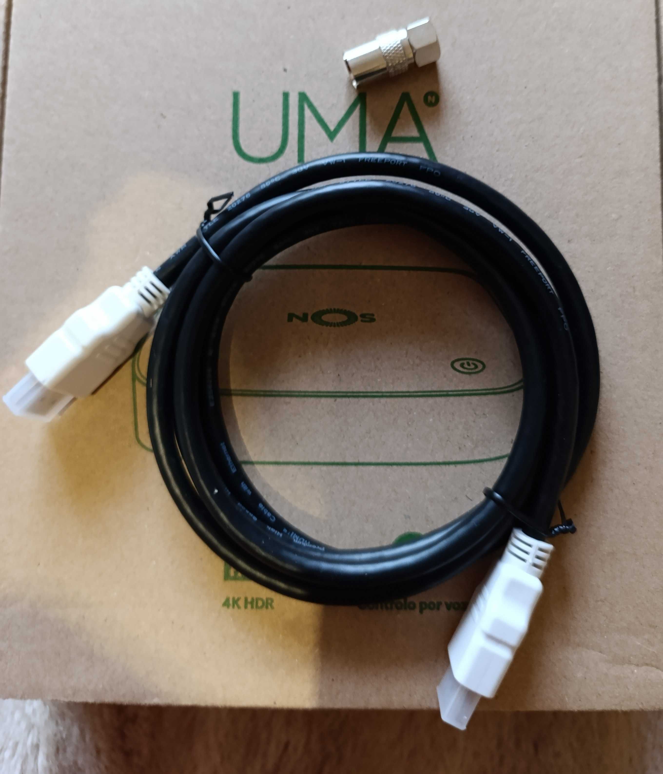 Conjunto  Cabo HDMI e Cabo alimentação para Descodificador TV - Novos