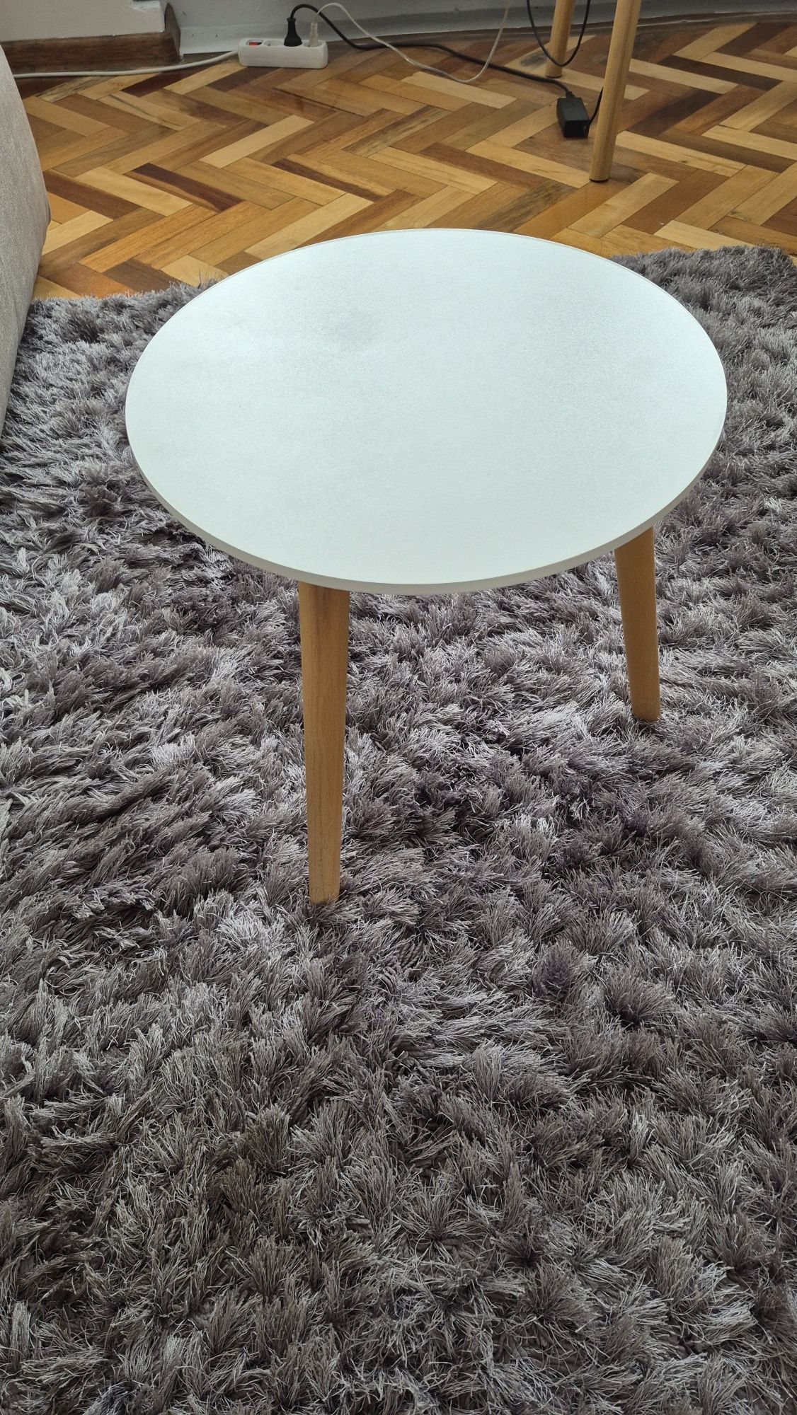 Stolik kawowy okrągły biały 40cm