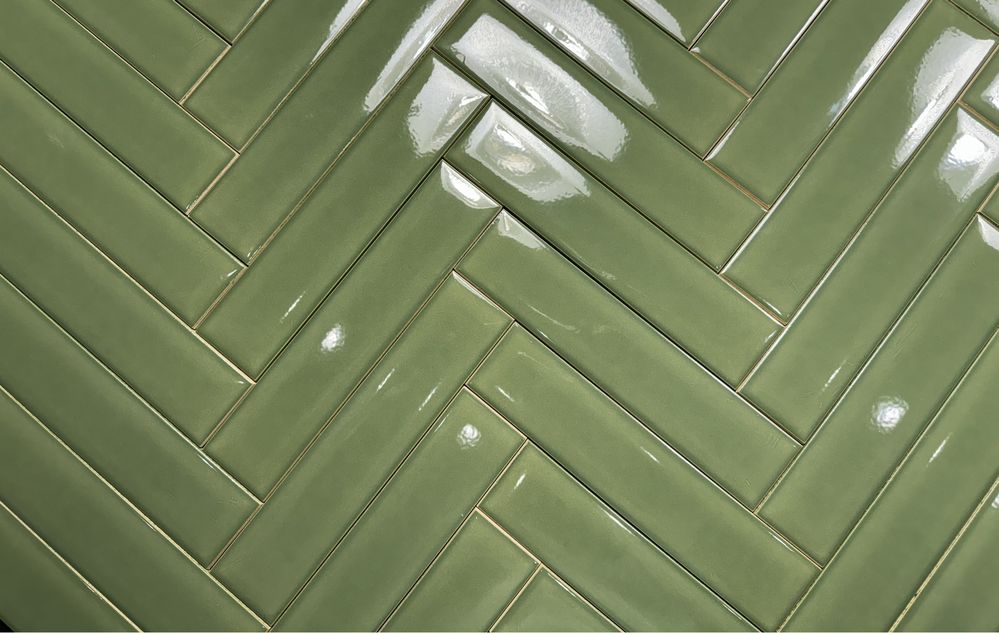 Plytki Monpelli Olive 29,8 x 6,5 cegiełka połysk plytka ścienna STR