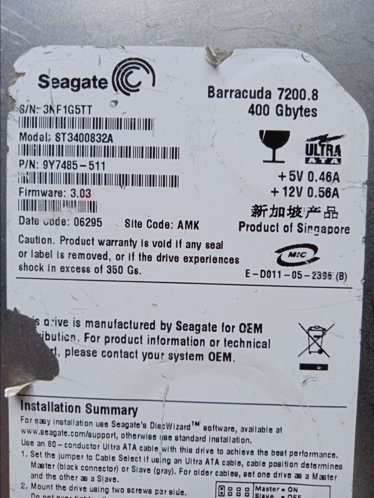 Жесткий диск Seagate Barracuda 7200.8 400GB