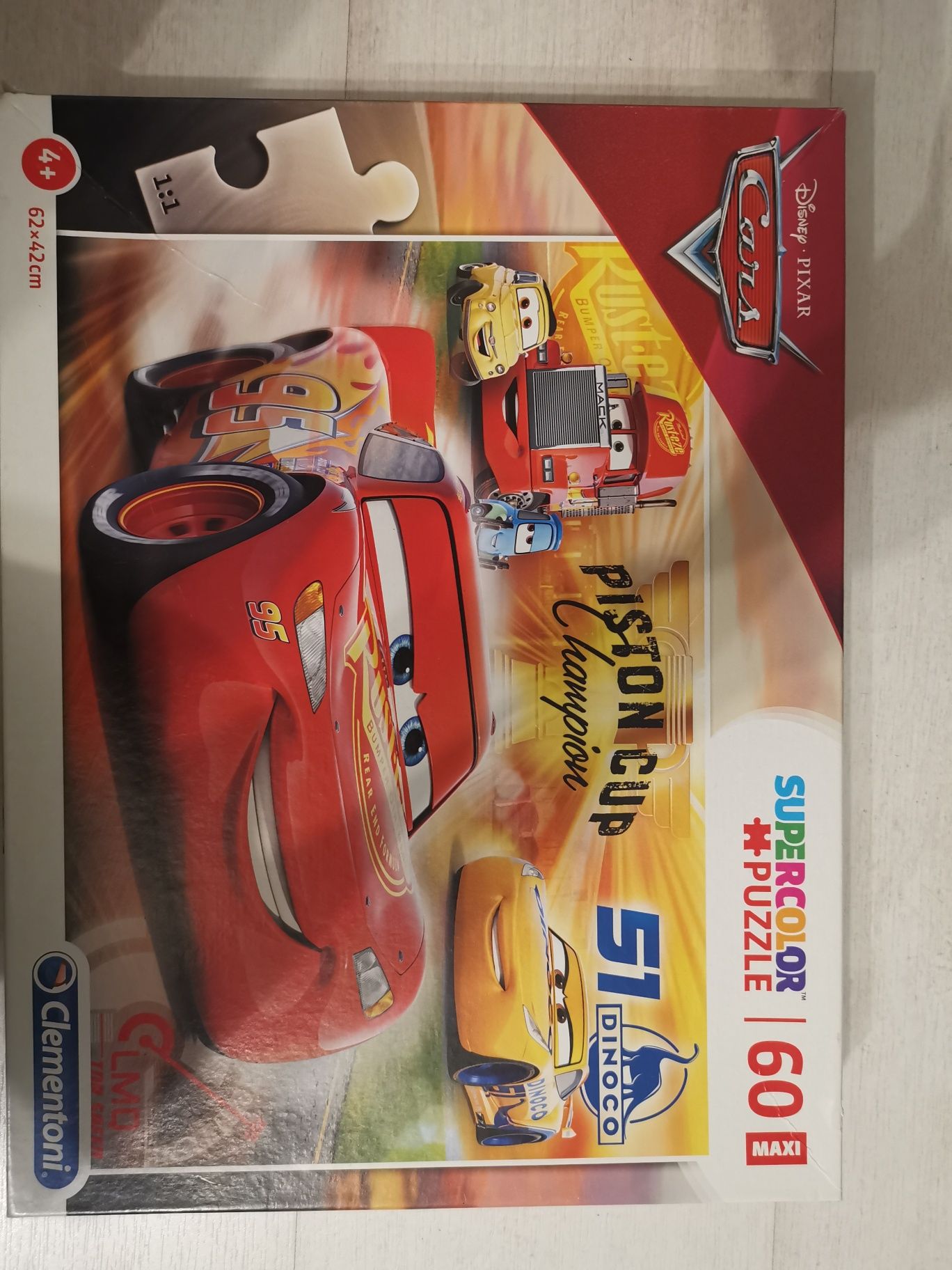 Zestaw 3 komplety duże  puzzle Toy story 3x48 i 2x cars auta 60