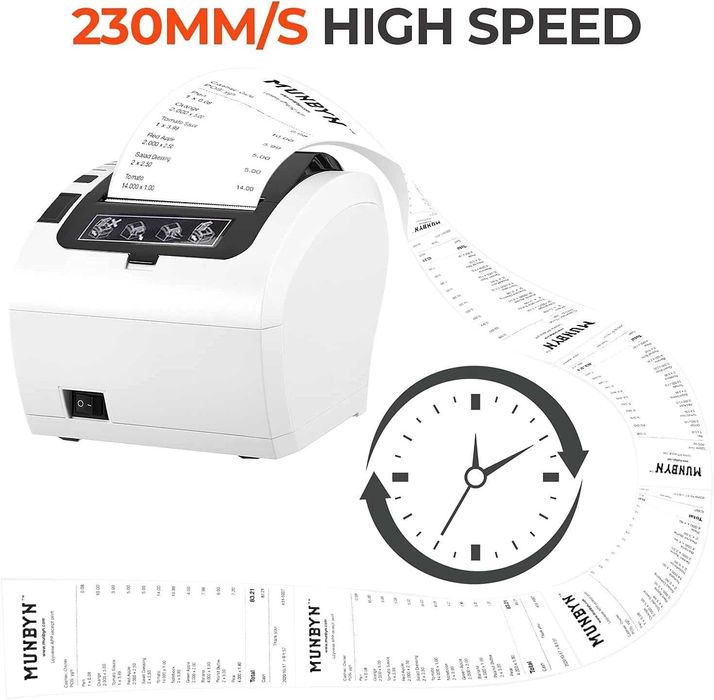 Termiczna drukarka etykiet, voucherów, bonów MUNBYN ITPP047 + Gratis