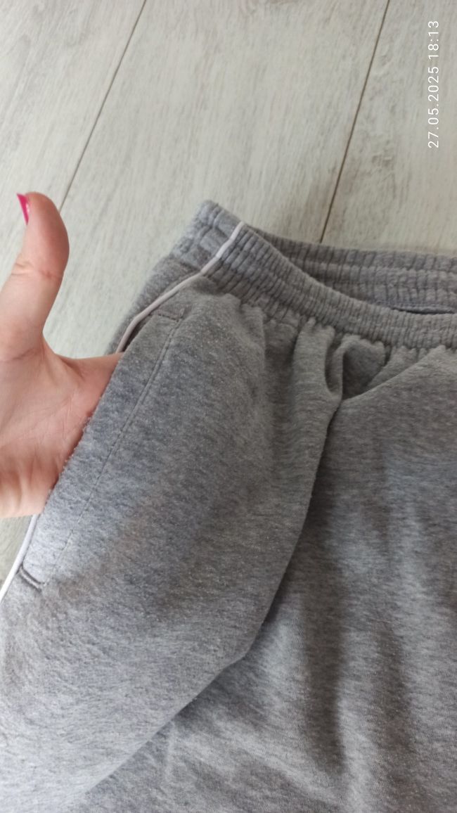 Spodnie dresowe szare męskie XXL ciepłe na gumce