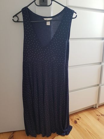 Sukienka ciążowa H&M mama rozmiar S granatowa w groszki