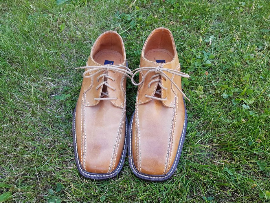 Buty męskie skórzane wizytowe pantofle skóra naturalna 41  27cm