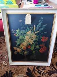 Obraz - plakat na desce ,,Wazon z kwiatami,, holenderskiego malarza