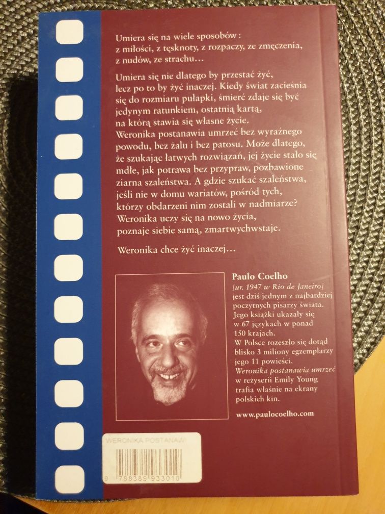 Książka" Weronika postanawia umrzeć" Paulo Coelho