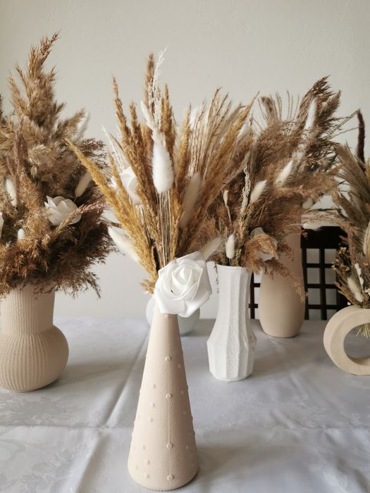 Gotowe bukiety ślubne suszone dekoracja stołu, bukiety na stół weselny