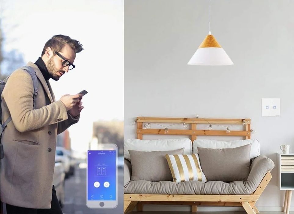 SONOFF T1UK2C - inteligentny włącznik WiFi+RF ścienny , Alexa, Google