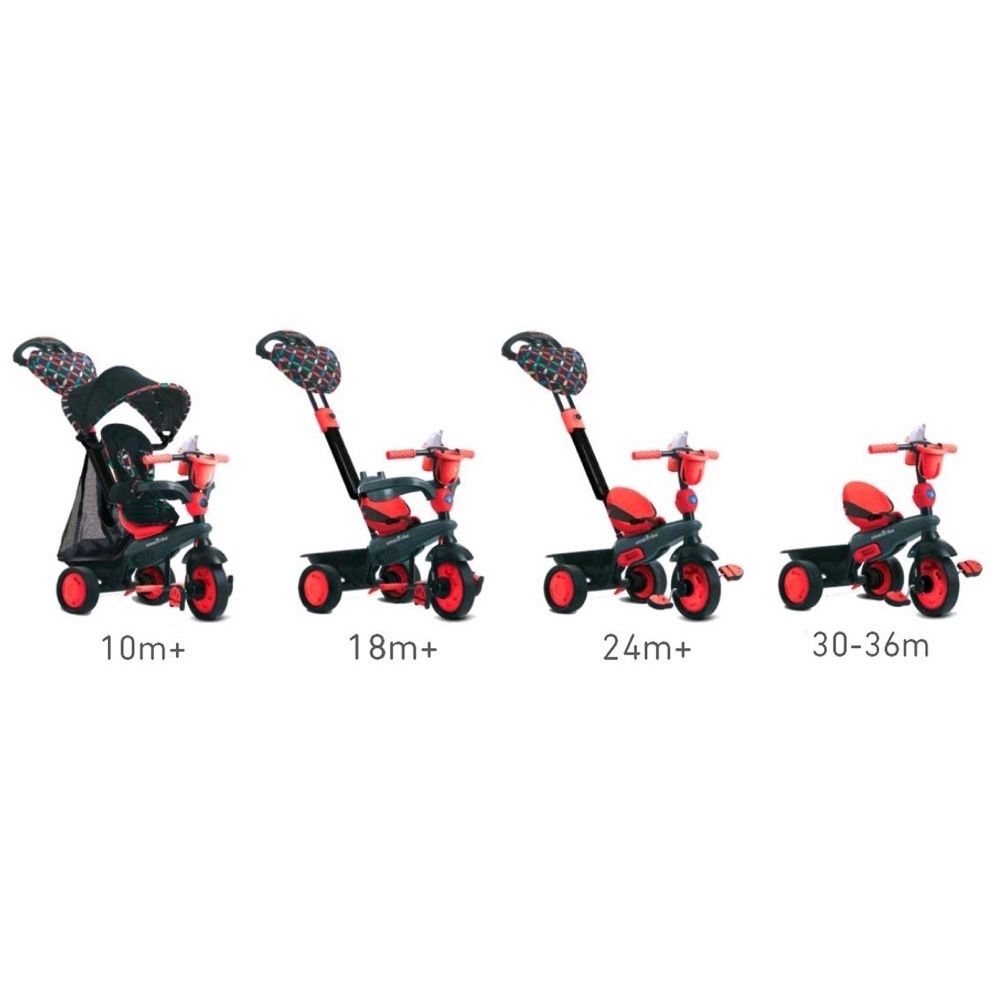 Велосипед Smart Trike Boutique_Red  4в1 с ручкой для мамы