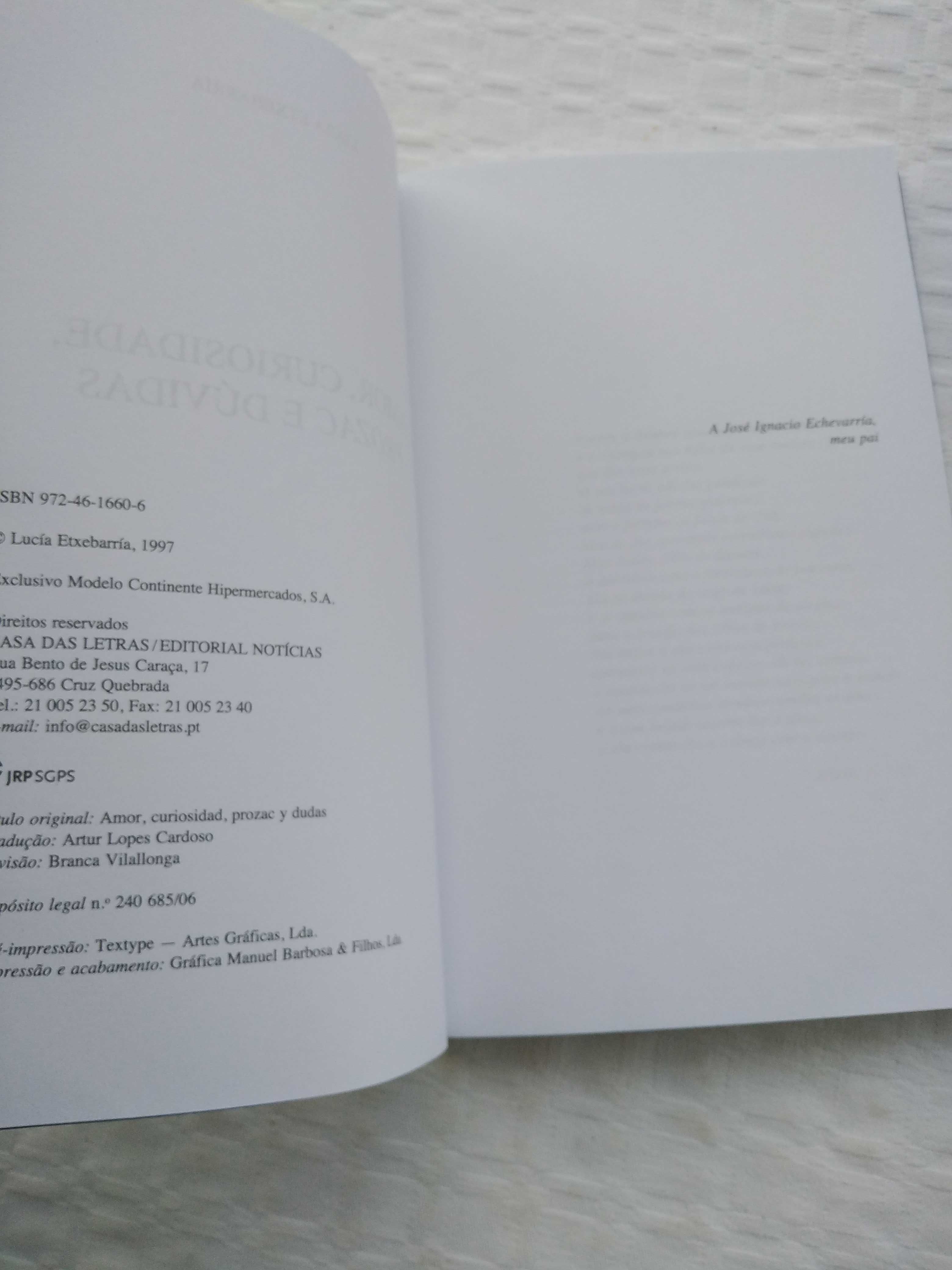 Livro Amor, Curiosidade, Prozac e Dúvidas