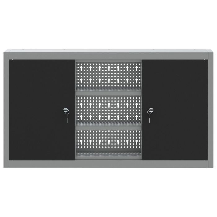 Szafka Narzędziowa Vidaxl Wisząca Z Pegboardem Czarna 100X20X55 Cm