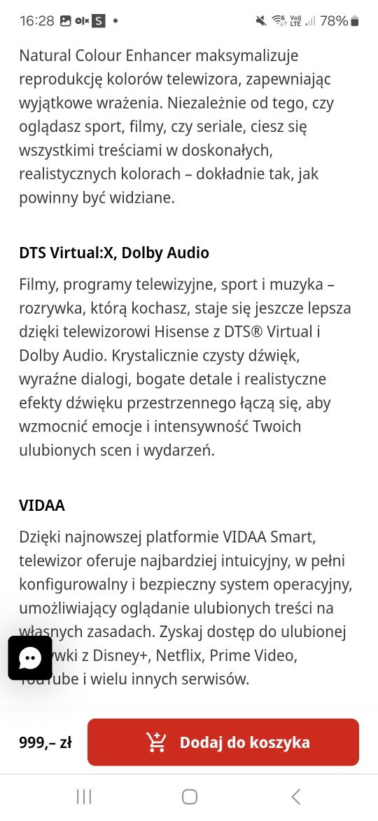 Telewizor smart nowy