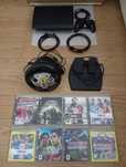 PlayStation 3 super slim PS3, volante e pedais Ferrari, comando, jogos