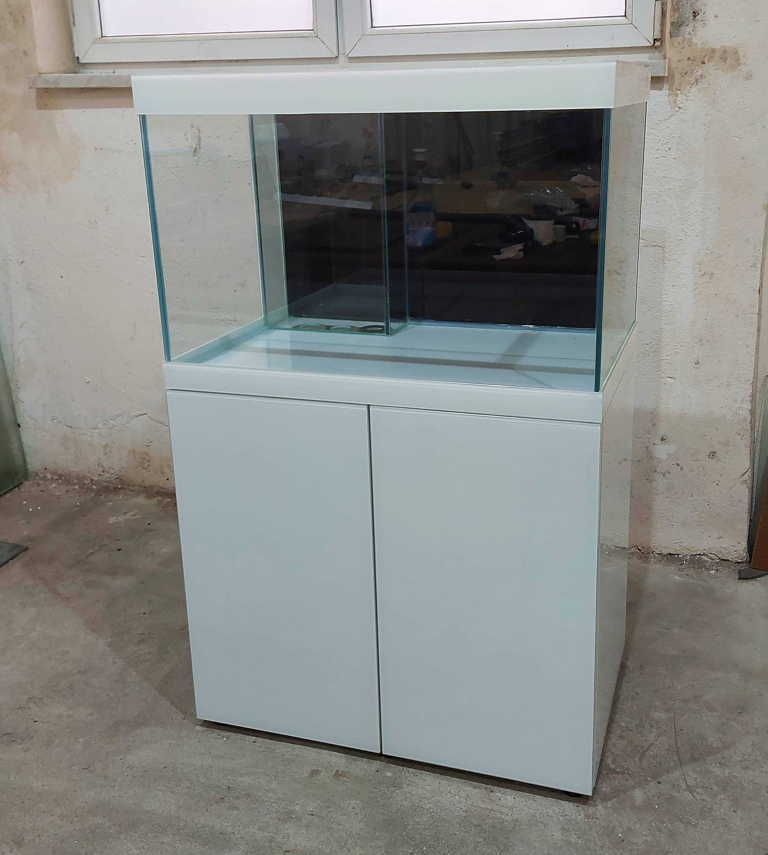 Akwarium morskie zestaw akwarystyczny Sea Garden 85x55x55 biały