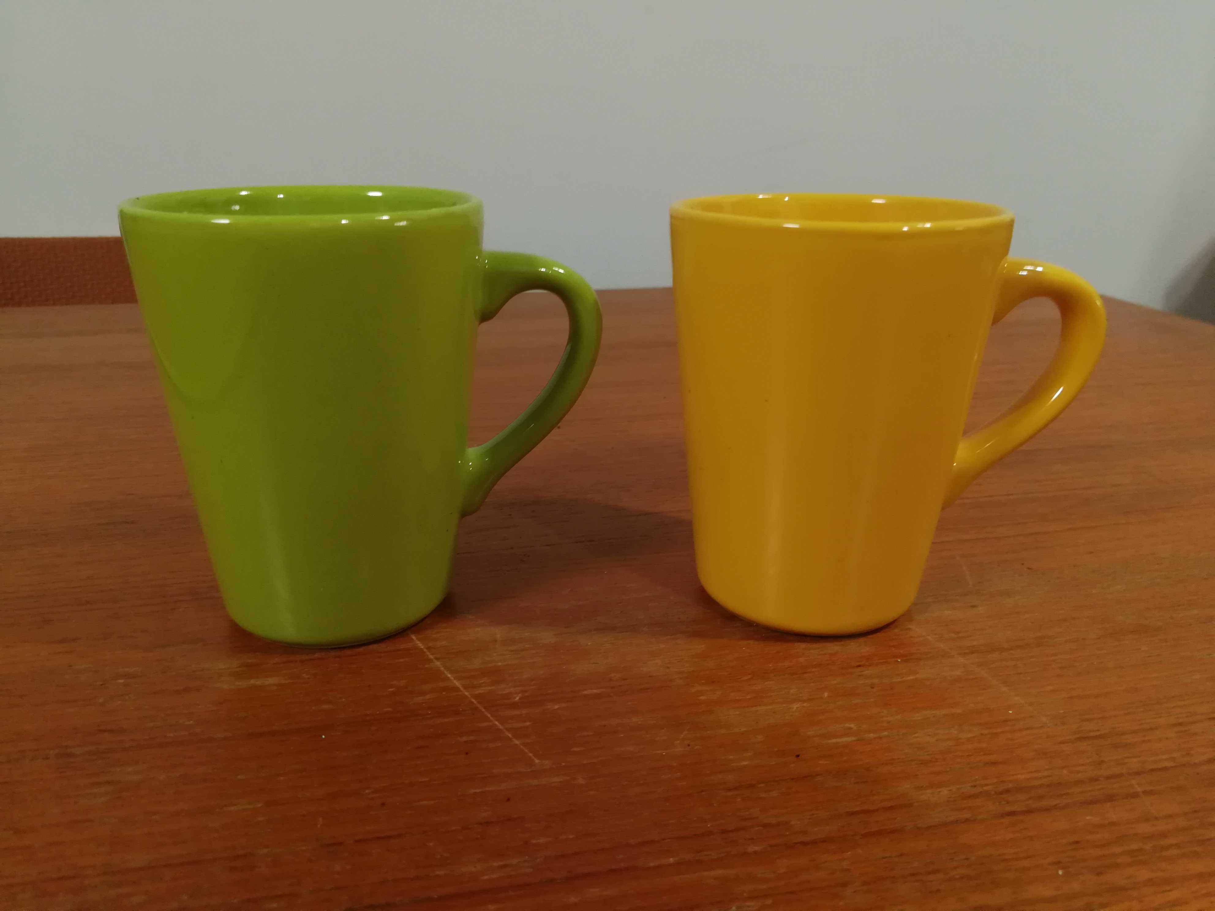 kubki ceramiczne żółty i zielony