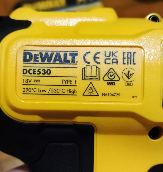 Dewalt dce530 будівельний фен акумуляторний оригінал із Англії