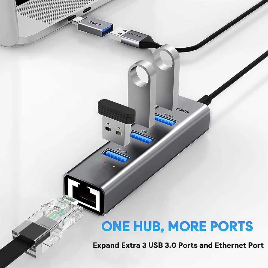 Adapter USB do Ethernet USB C 3.0 RJ45 1000 Gigabi