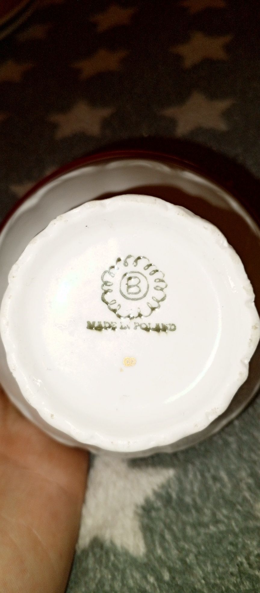 Porcelana Bogucice Wawel różna 2 filiżanki talerz i półmisek