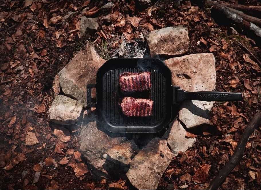 SteakChamp Grelhador em ferro fundido 26x26cm * NOVO *