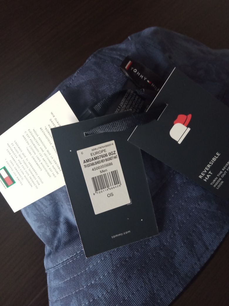 Nowy oryginalny kapelusz bucket hat Tommy Hilfiger dwustronny unisex