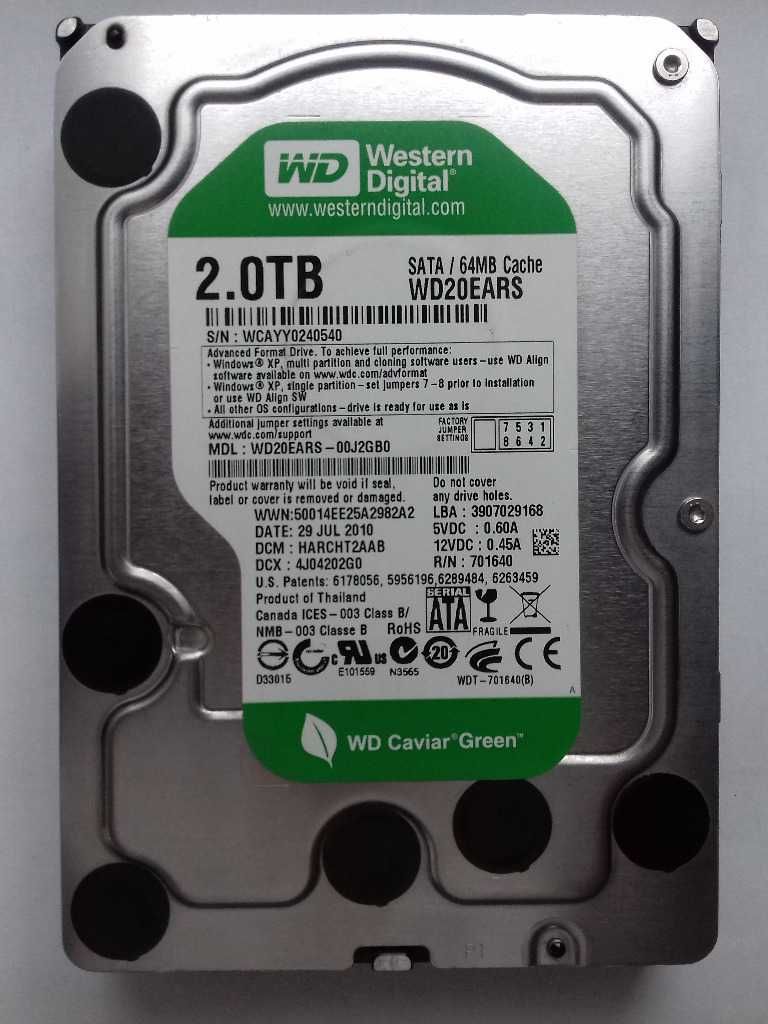 Dysk WD Green 2TB WD20EARS SATA 3,5"