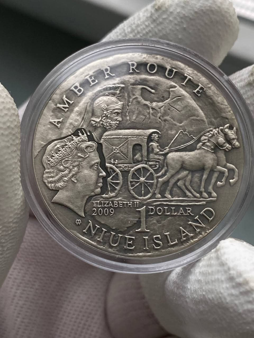 1 $ Ніуе Бурштиновий шлях ! Ельблонг. СРІБЛО + ЯНТАР! 2009 рік.
