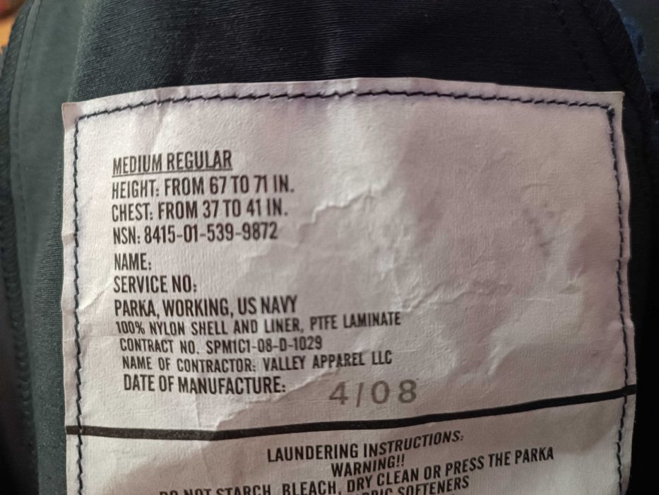 Kurtka Polar US Navy AOR II Blue Goretex M/R kontrakt APECS