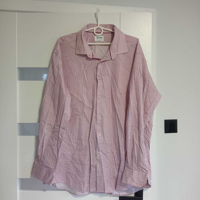 Koszula elegancka we wzór z długim rękawem męska duży rozmiar