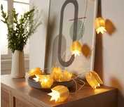 Girlanda LED papierowy łańcuch świetlny timer żółte tulipany Tchibo