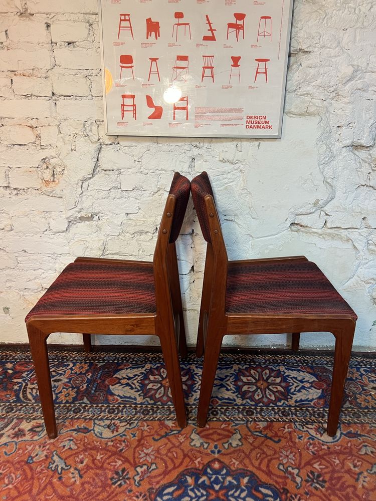 Piekne tekowe krzesla dunskie vintage retro mid century
