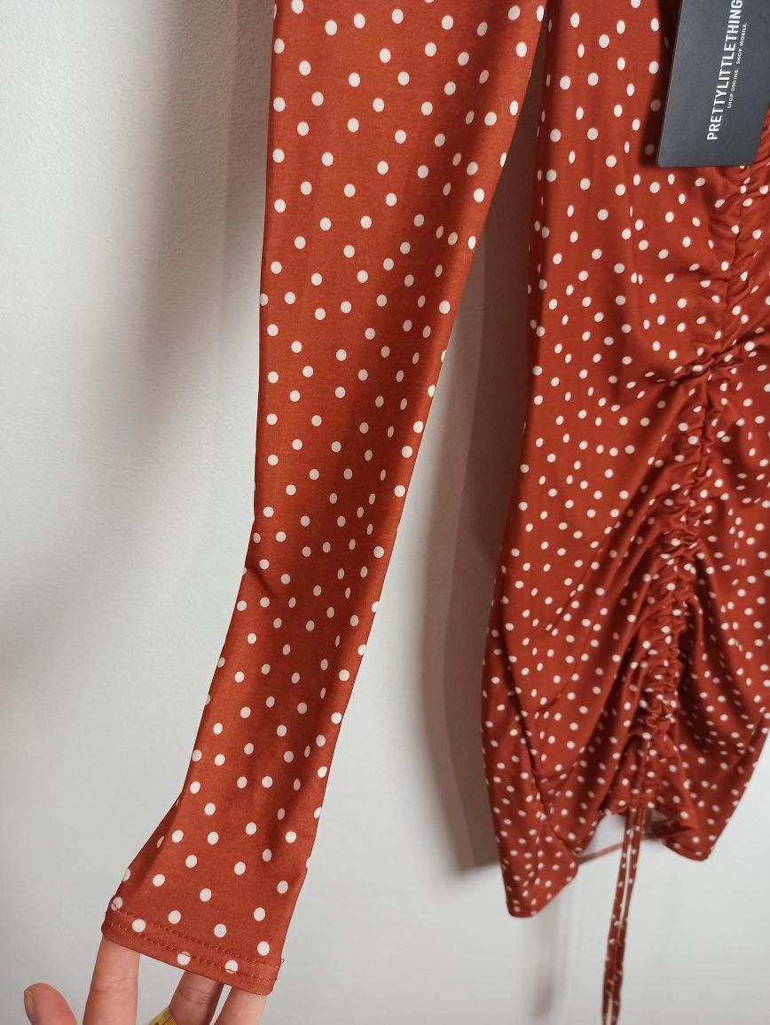 PrettyLittleThing nowa sukienka S 36 w grochy,