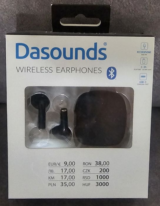 Słuchawki bezprzewodowe Dasounds – nowe, Bluetooth