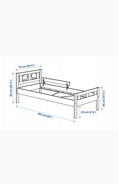 Łóżko IKEA KRITTER 70×160 + materac – dobry stan