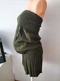 Sukienka ciążowa na brzuszek ( S i M ) bawełna khaki