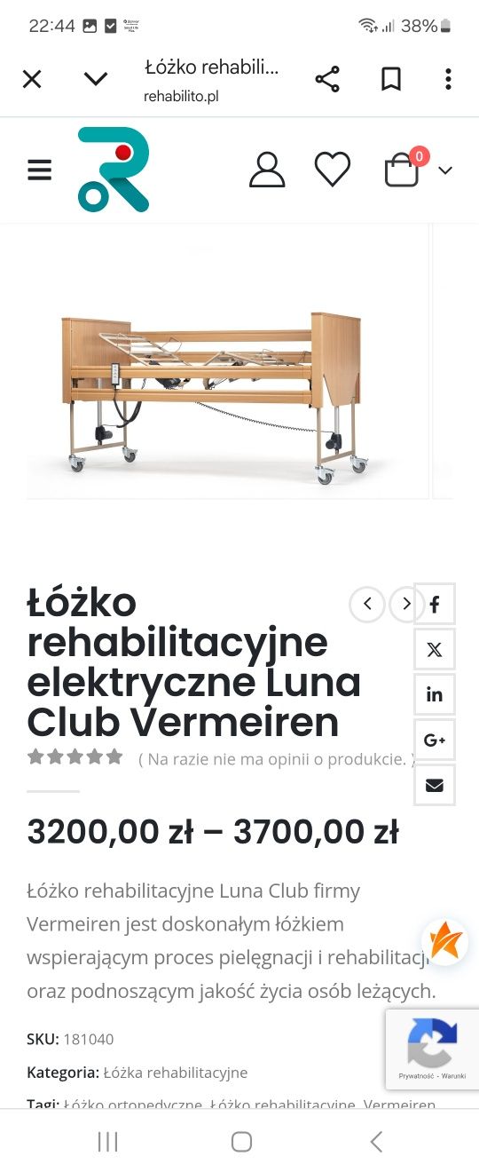 Łóżko rehabilitacyjne