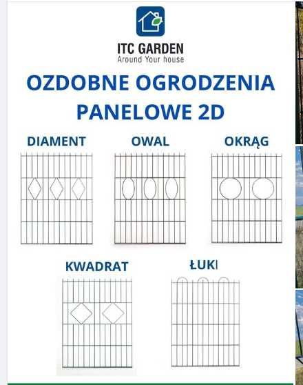 Ozdobne ogrodzenie panelowe 2D