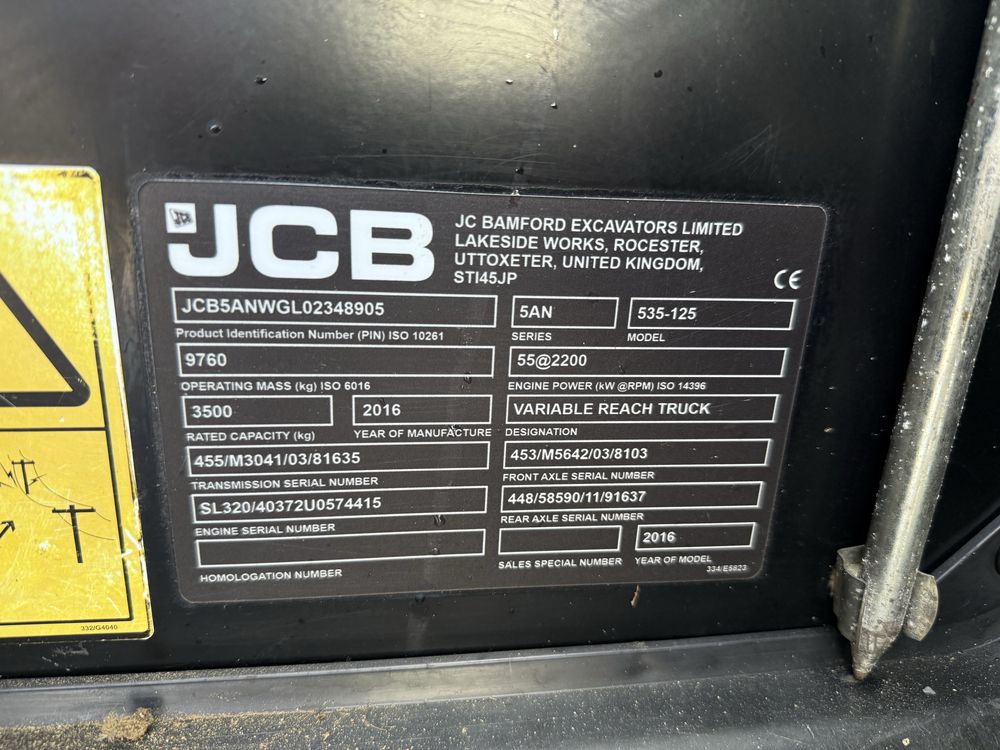 JCB 535-125 2016рік 3300годин