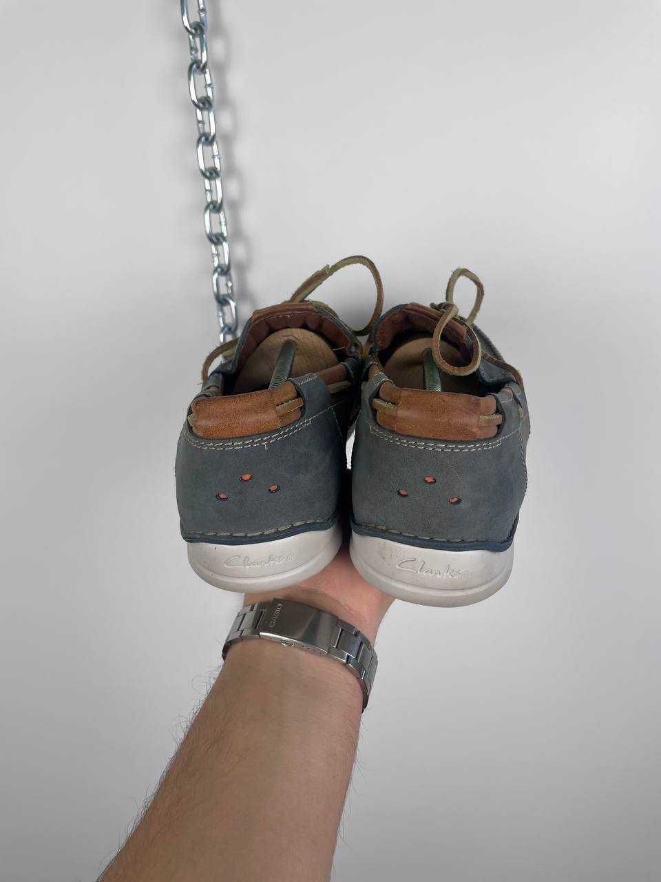 Чоловічі мокасини туфлі сліпони з нубуку clarks