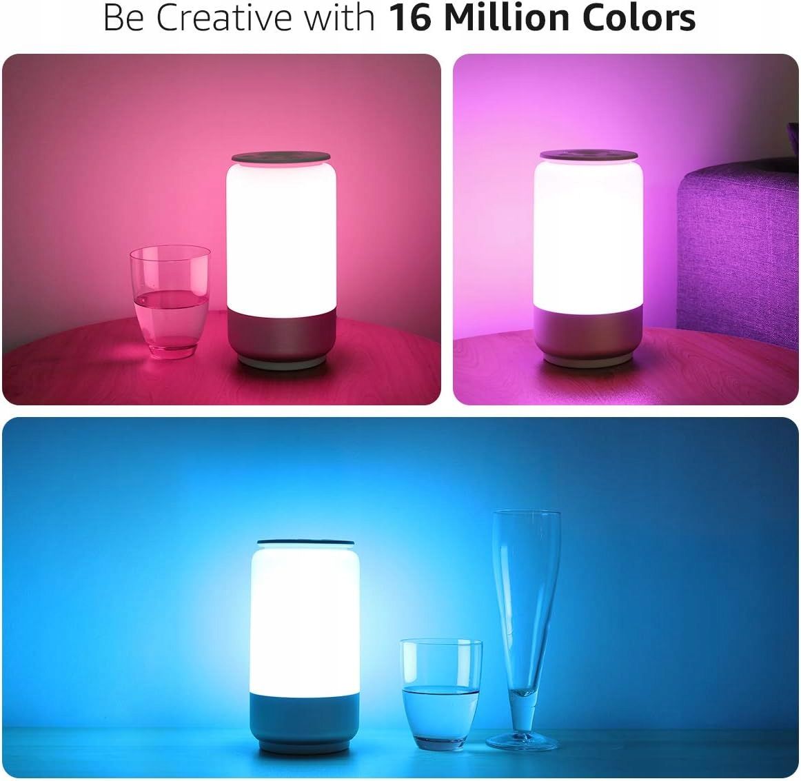 Inteligentna Lampa Nocna Stołowa LED RGB Ściemnialna WiFi Aplikacja