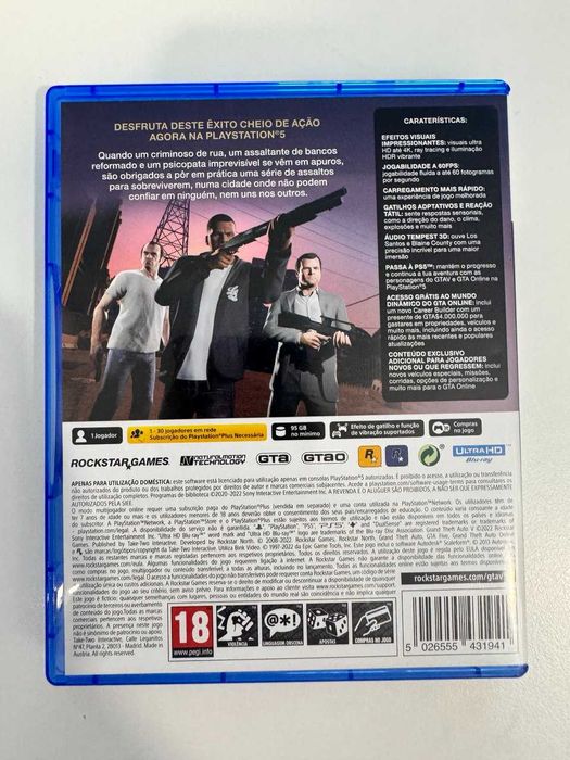 GTA 5 PS5 como novo