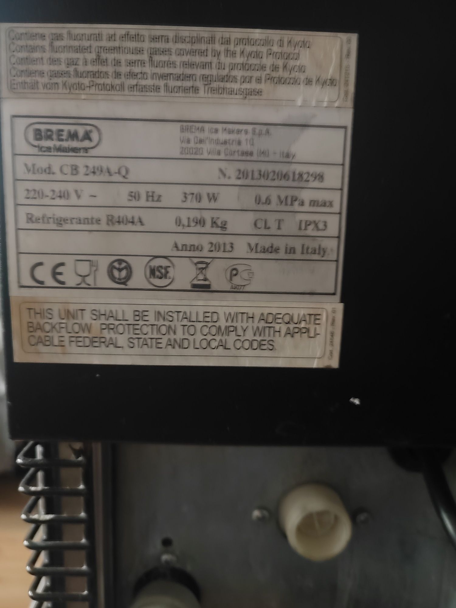 Kostkarka do lodu Brema 249 A-Q