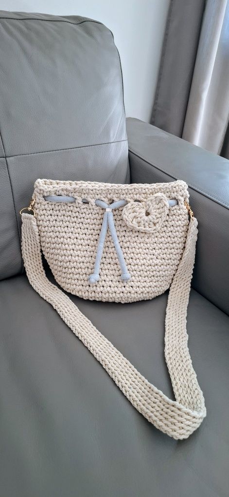 Torebka worek makrama boho handmade