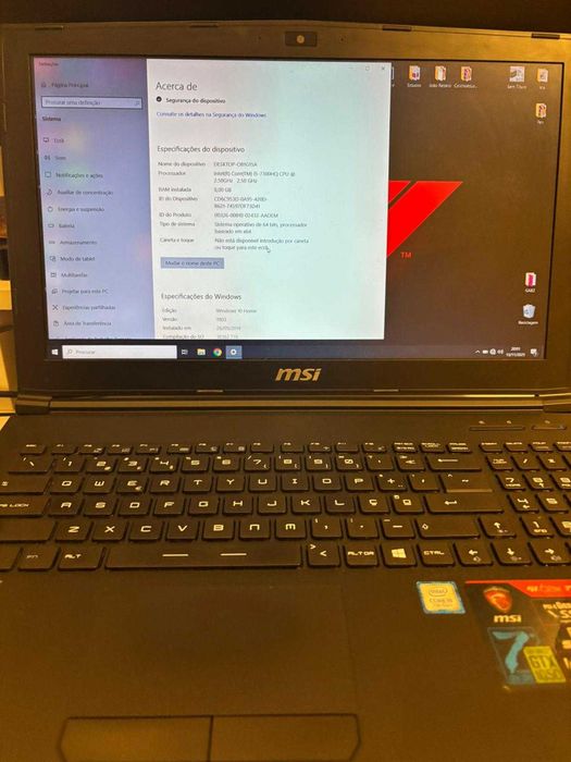 Portátil MSI Gaming I5 - GTX 1050