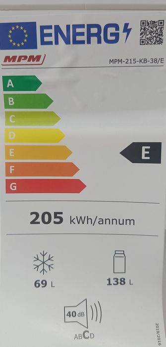 Lodówka dwudrzwiowa MPM MPM-215-KB-38/E