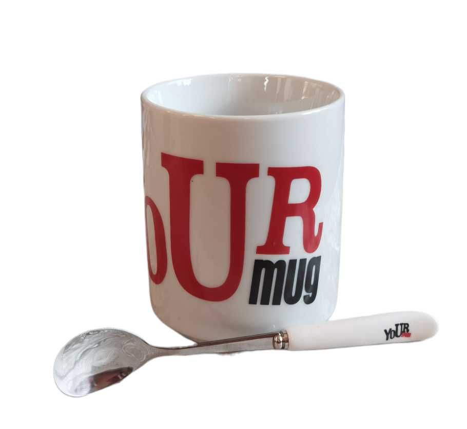 OVS porcelanowy kubek YOUR MUG z łyżeczką 350 ML na prezent