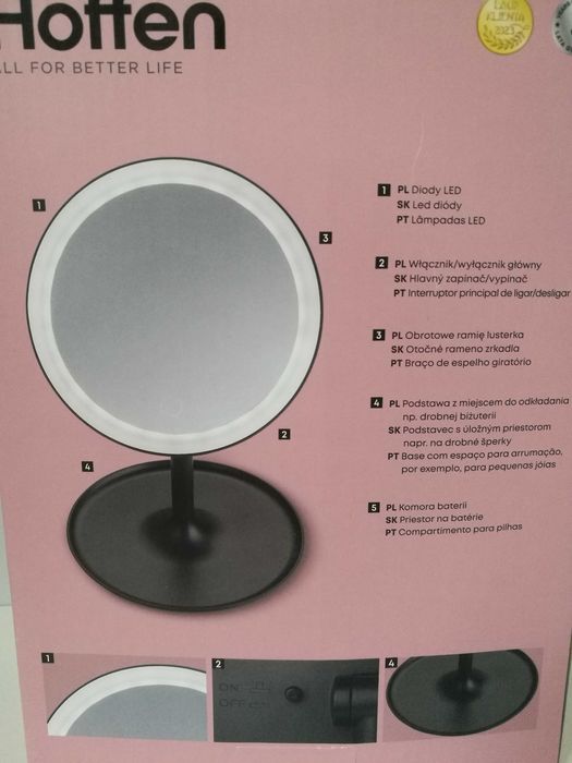 NOWE lusterko kosmetyczne z podświetleniem LED