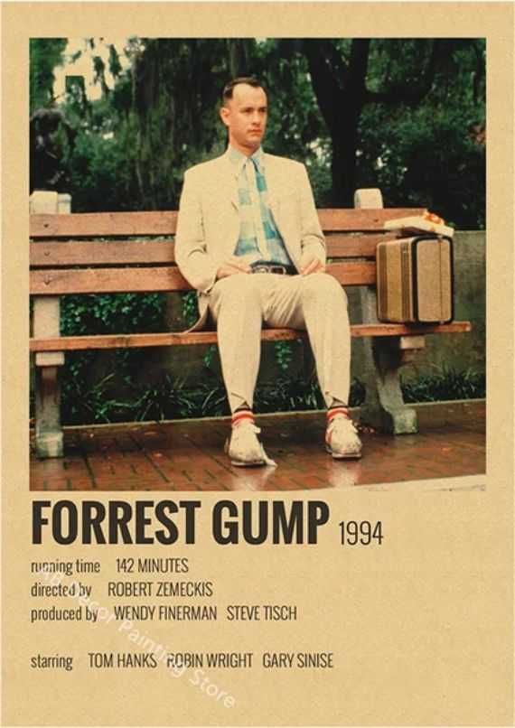 PIĘKNY plakat filmowy vintage FORREST GUMP