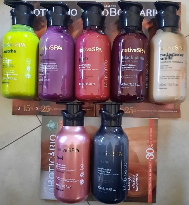 Loção e óleo corporal o Boticário
